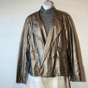 GOOD Lane Bryant Metallic Vegan Lesther Moto Jacket Women’s size 18/20
